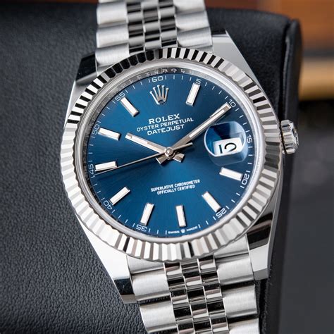 rolex datejust blue face fluted bezel|Rolex fluted bezel replacement.